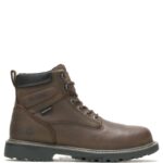 homens Bota de trabalho à prova d'água de 6" com biqueira de aço para assalariados marrom escuro Wolverine VL4VN13
