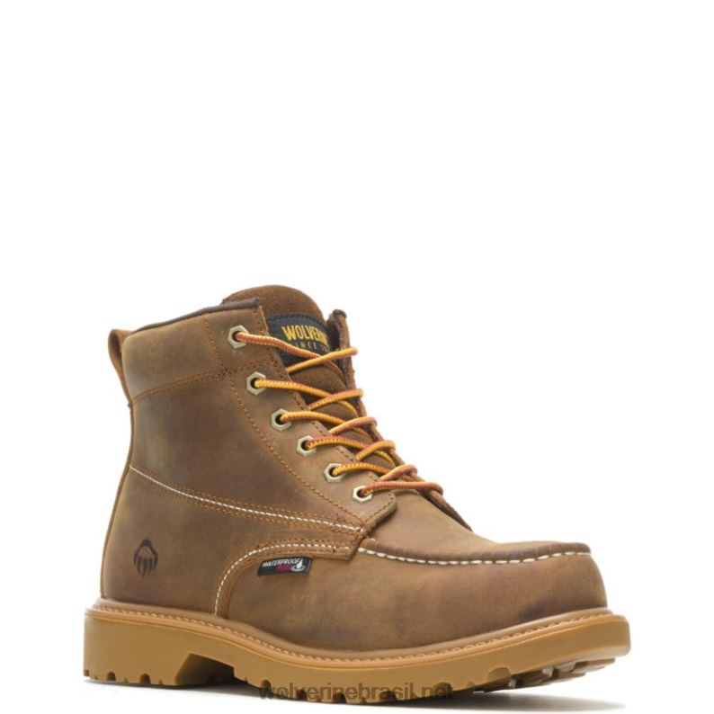homens Bota de trabalho biqueira de aço 6" com biqueira de aço para Floorhand bronzeado Wolverine VL4VN59 - Image 2