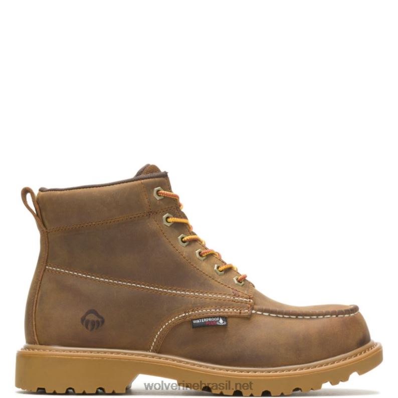 homens Bota de trabalho biqueira de aço 6" com biqueira de aço para Floorhand bronzeado Wolverine VL4VN59 - Image 1