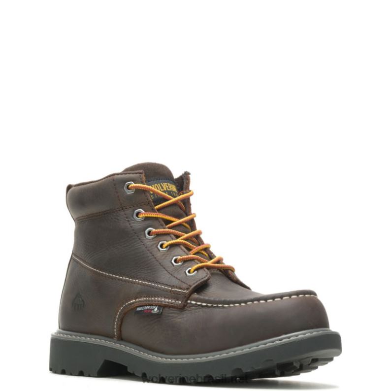homens Bota de trabalho biqueira de aço 6" com biqueira de aço para Floorhand marrom escuro Wolverine VL4VN60 - Image 2