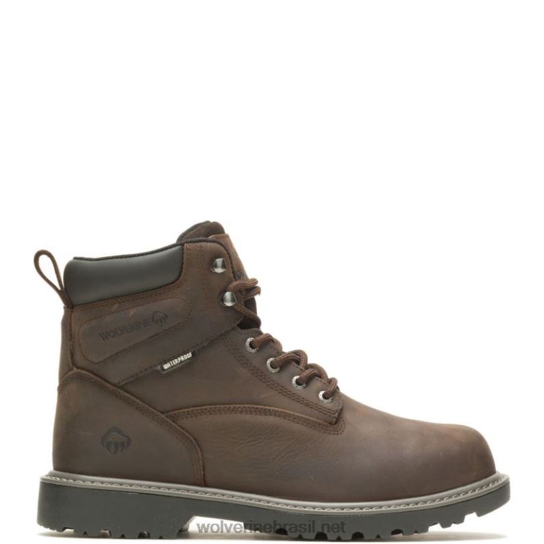 homens Bota de trabalho com biqueira de aço 6" met-guard para plataformista marrom escuro Wolverine VL4VN73 - Image 1