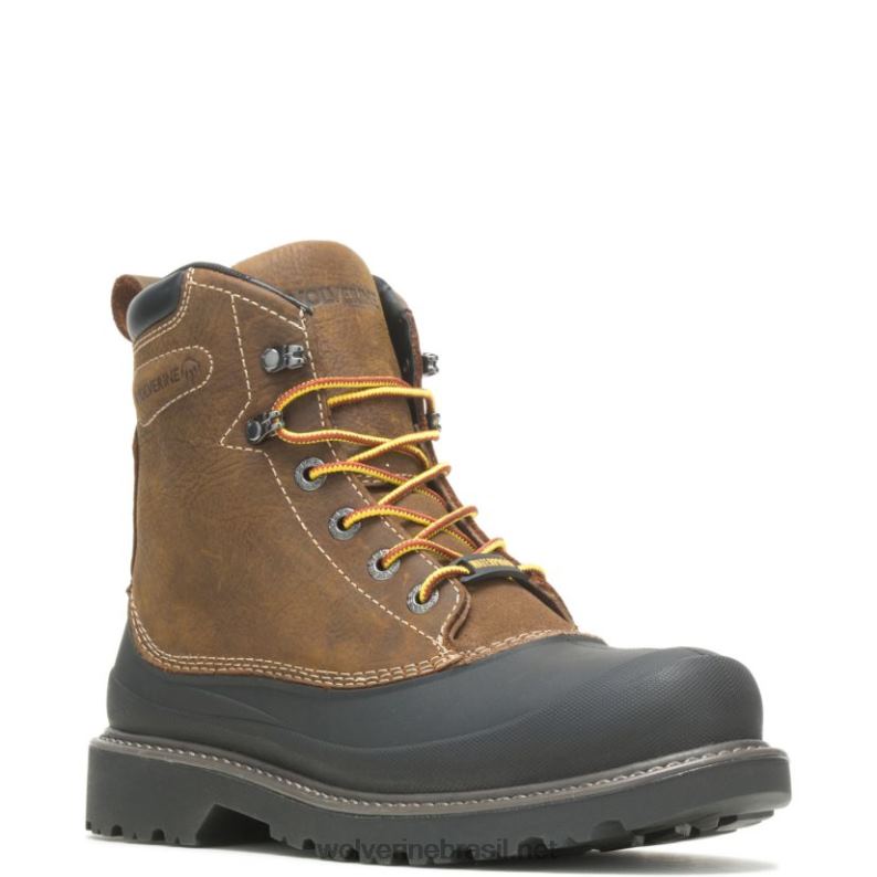 homens bota de trabalho com biqueira de aço de 6" pântano marrom escuro Wolverine VL4VN97 - Image 2