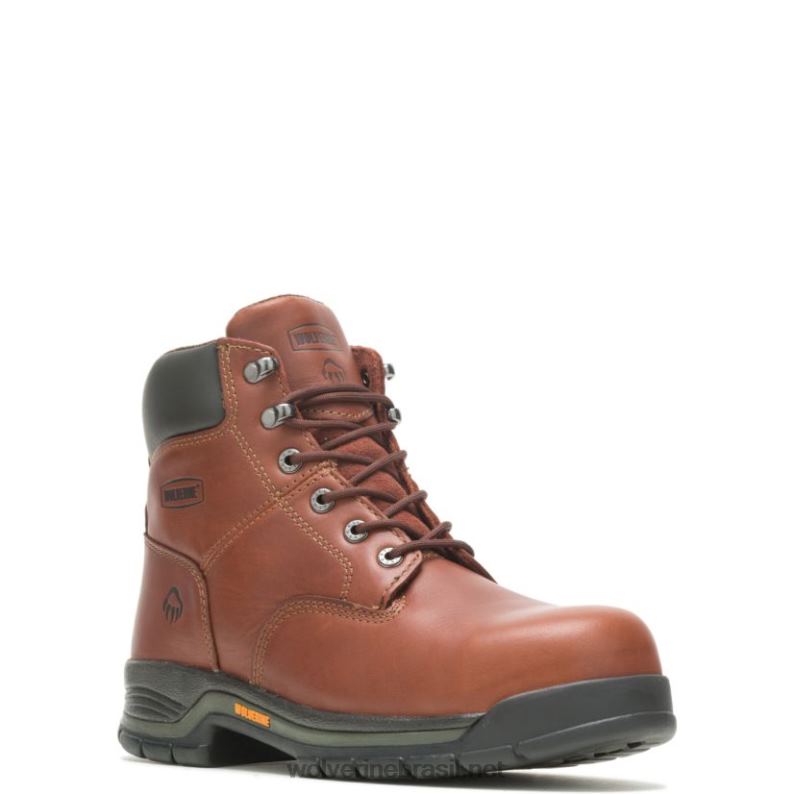 homens Bota de trabalho Harrison com cadarço e bico de aço 6" marrom Wolverine VL4VN29 - Image 2