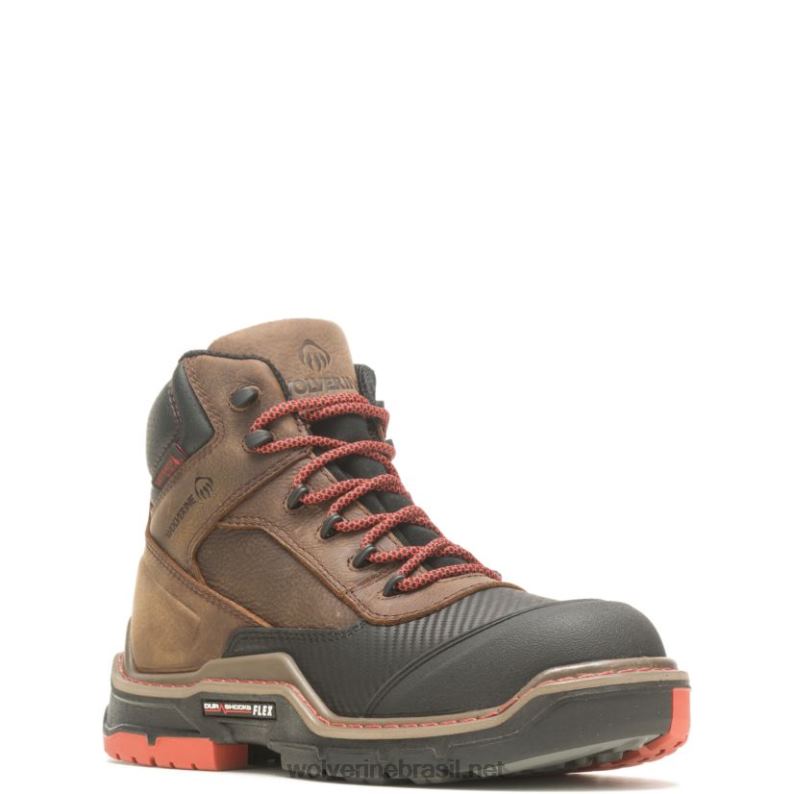 homens bota de trabalho raider durashocks shield 6" carbonmax marrom escuro Wolverine VL4VN121 - Image 2