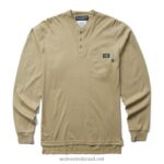 homens fr manga longa henley cáqui Wolverine VL4VN275