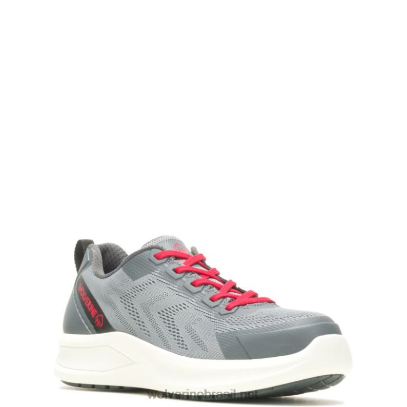 homens parafuso durashocks malha carbonmax sapato de trabalho cinza/vermelho Wolverine VL4VN100 - Image 2