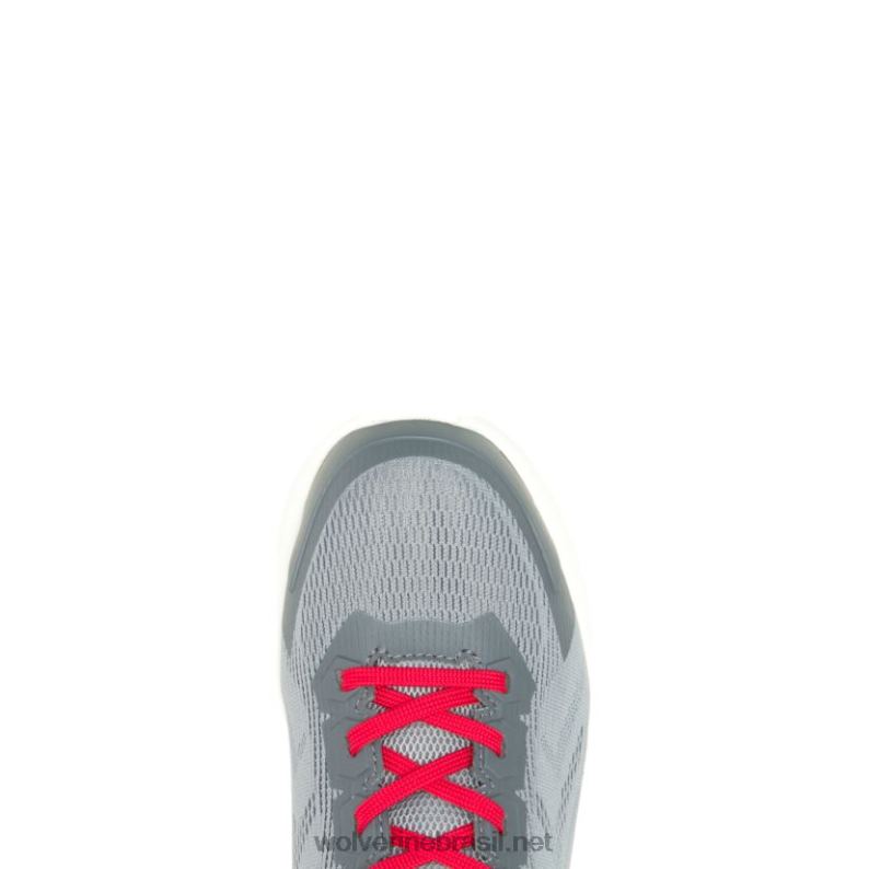 homens parafuso durashocks malha carbonmax sapato de trabalho cinza/vermelho Wolverine VL4VN100 - Image 5