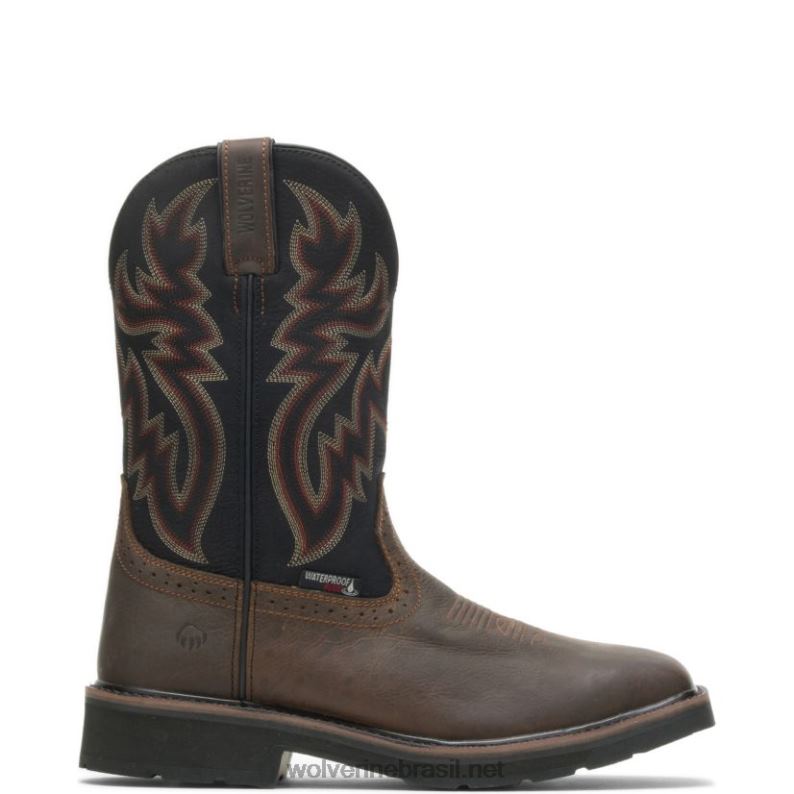 homens rancher impermeável biqueira de aço wellington Preto amarronzado Wolverine VL4VN70 - Image 1