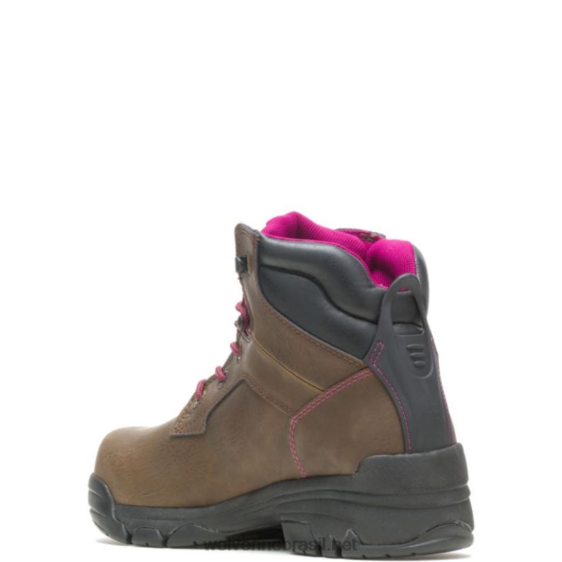 mulheres bota de trabalho merlin à prova d'água com biqueira composta 6" marrom Wolverine VL4VN58 - Image 3