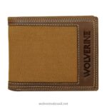 unissex carteira dobrável em lona e couro marrom/castanho Wolverine VL4VN316